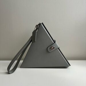 Coach City Blocks Limited Edition Triangle Glovetanned Leather Wristlet +strap